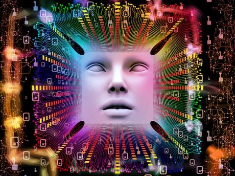 Lights of Super Human AI 스톡 일러스트
