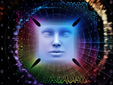Lights of Super Human AI Illustrazione stock