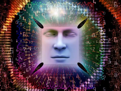 Lights of Super Human AI Stock Illustration
