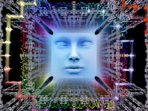 Lights of Super Human AI Stock Illustration