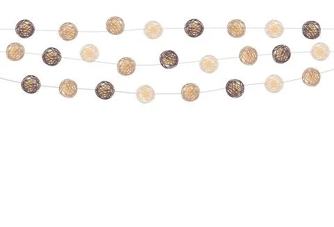 Lights thread ball garland decoration element for Birthday or Christmas. Fest Stock Illustration