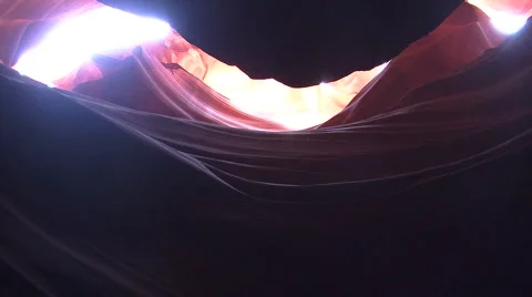 Lights through red rocks of Antelope Canyon, Arizona, USA Video stock 49699350