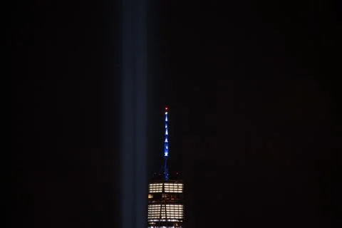 The lights from the tower to the sky Stock Photos