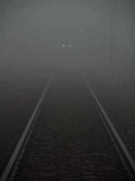 Lights on tracks at dark Stock Photos