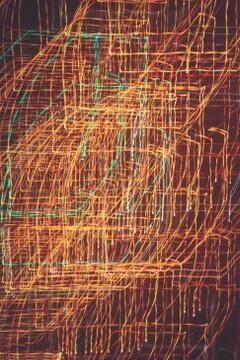 Lights trails dynamic backdrop. Night exposure motion lines texture. Light tr Stock Photos