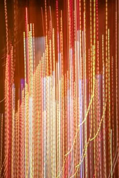 Lights trails dynamic backdrop. Night exposure glowing motion lines texture.  Foto stock