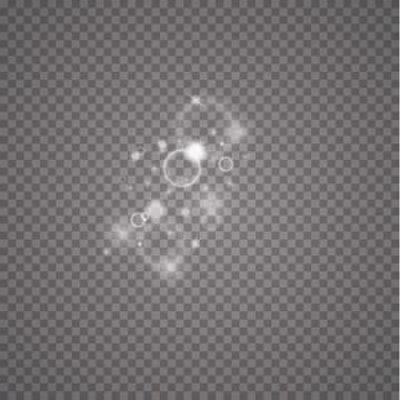 Lights on transparent background. Magic concept. Vector white glitter wave Stock Illustration