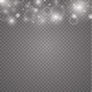 Lights on transparent background. Magic concept. Vector white glitter wave Stock Illustration