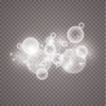 Lights on transparent background. Magic concept. Vector white glitter wave 스톡 일러스트