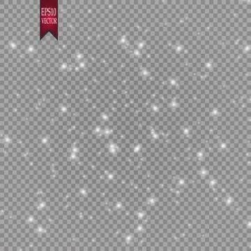 Lights on transparent background. Magic concept. Vector white glitter wave Stock Illustration