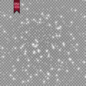 Lights on transparent background. Magic concept. Vector white glitter wave Stock Illustration