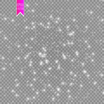 Lights on transparent background. Magic concept. Vector white glitter wave Illustrazione stock