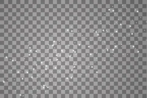 Lights on transparent background. Magic concept. Vector white glitter wave Stock Illustration