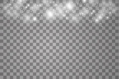 Lights on transparent background. Magic concept. Vector white glitter wave Stock Illustration