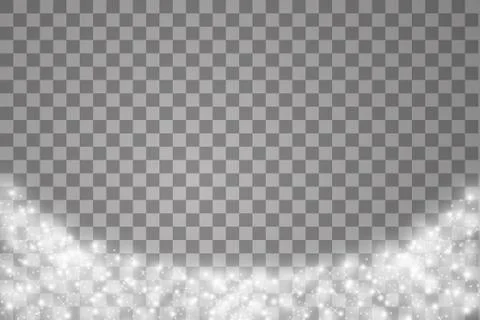 Lights on transparent background. Magic concept. Vector white glitter wave Stock Illustration