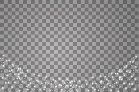 Lights on transparent background. Magic concept. Vector white glitter wave Stock Illustration