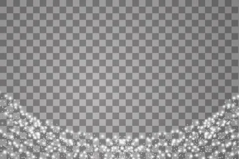 Lights on transparent background. Magic concept. Vector white glitter wave Stock Illustration