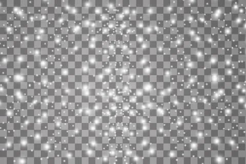 Lights on transparent background. Magic concept. Vector white glitter wave Stock Illustration