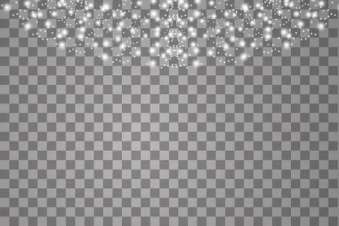 Lights on transparent background. Magic concept. Vector white glitter wave Illustrazione stock