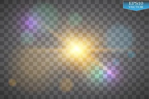 Lights on transparent background. Vector white glitter wave abstract Stock-Illustration