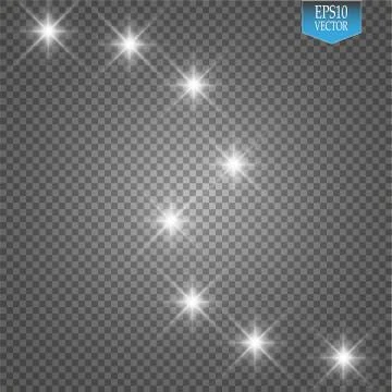 Lights on transparent background. Vector white glitter wave abstract Stock Illustration