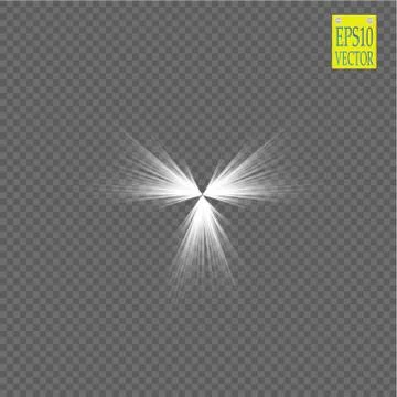 Lights on transparent background. Vector white glitter wave abstract Stock Illustration