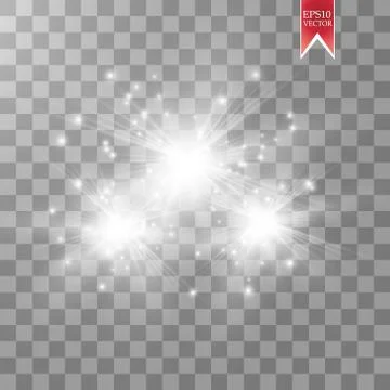 Lights on transparent background. Vector white glitter wave abstract Stock Illustration