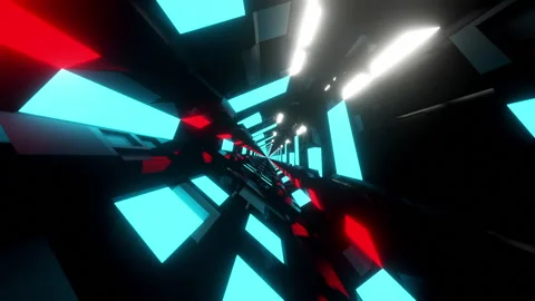 Lights Triangles Tunnel Loop Stock Footage 251139629