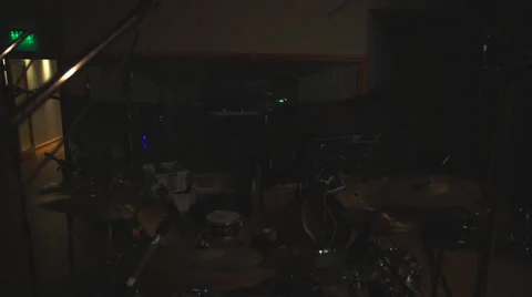Lights turning on in an empty recording studio Stock Footage 63300043