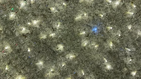 Lights twinkle on the christmas wall Video stock 228725483