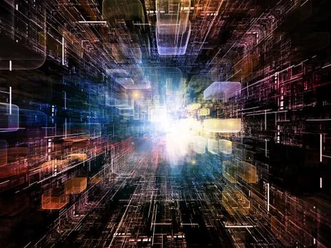 Lights of Virtual Space 스톡 일러스트