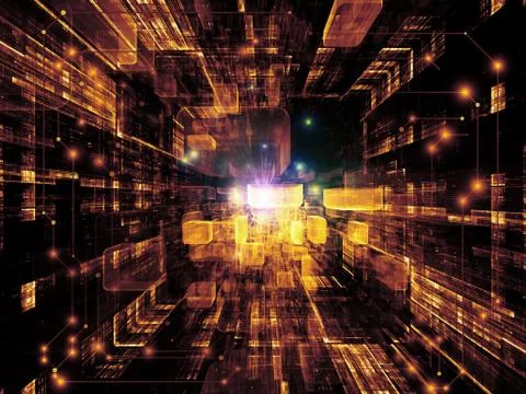 Lights of Virtual Space 스톡 일러스트