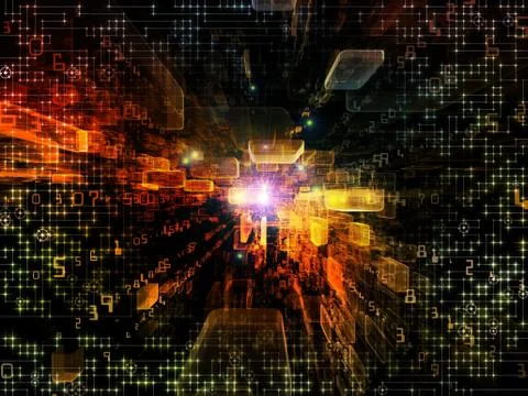 Lights of Virtual Space Stock Illustration