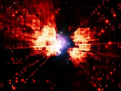 Lights of Virtual Space Stock Illustration