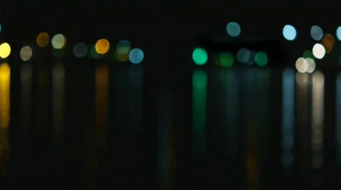 Lights on the water Stock Footage 587482