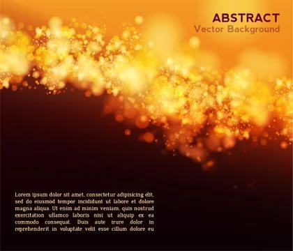 Lights on yellow abstract background bokeh effect. Illustrazione stock