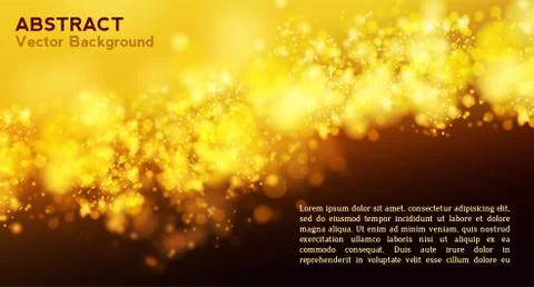 Lights on yellow abstract background bokeh effect. Stock Illustration