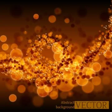 Lights on yellow background bokeh effect Stock Illustration