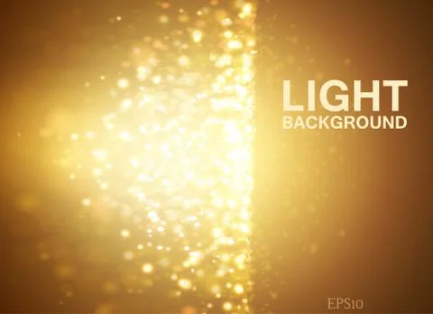 Lights on yellow background bokeh effect. Stock Illustration