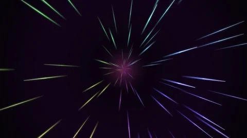 Lightspeed journey abstract hyperspace motion with colorful light streaks Video stock 346260847