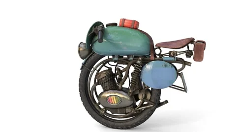 Lightspeed monobike on white background Stock Footage 313612802