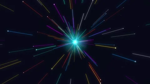 Lightspeed through space traveling at hyper speed across the galaxy with moti Video stock 346262428