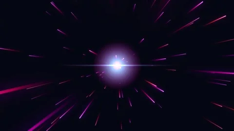 Lightspeed through space warp effect with glowing stars and cosmic hyperdrive Video stock 346262473