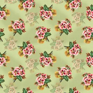 Light,Texture,Background,With,Flower,Bunches,For,Allover,Fabric,Textile Illustrazione stock