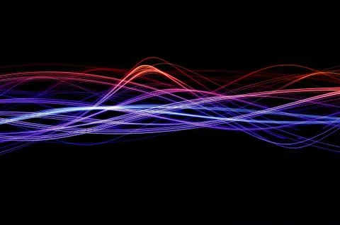 Lightwaves red and blue Stock Photos
