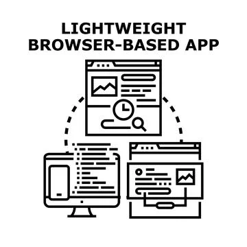 Lightweight browser based app concept vector icon Stock Illustration