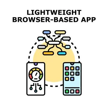 Lightweight browser based app software development icon Stock Illustration