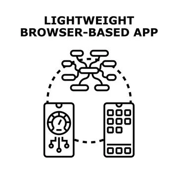 Lightweight browser based app software development icon Stock Illustration