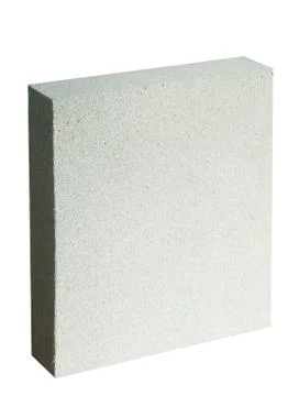 Lightweight construction brick isolated on white. Lightweight foamed gypsum b Stock Photos