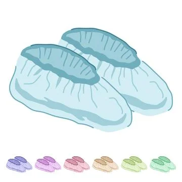 Lightweight disposable shoe covers vector cartoon graphic Stock Illustration